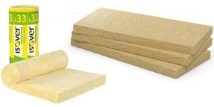 Каменна и стъклена вата за стени и тавани