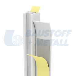 Профил PVC към дограма 9 мм с перо Протектор 03712, дължина 2.6 м, връзка на вътрешни мазилки към дограма, произведено в Германия, 1 брой 2,6 м