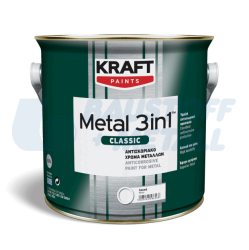 Антикорозионна боя за метали Kraft 3 в 1 Classic, черен, 0,75 л