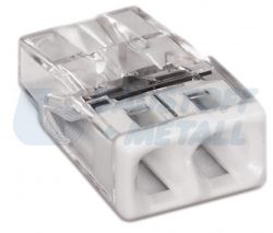 Клема за твърд проводник WAGO 2 x 0.5 - 2.5 мм² бяла, пакет 10 бр.