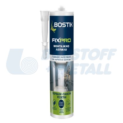Лепило монтажно Bostik FIXPRO за первази панели розетки 300 мл