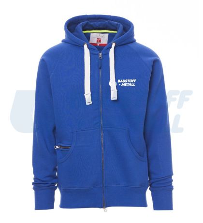 Суитчър с качулка син Dallas 2XL с лого Baustoff+Metall