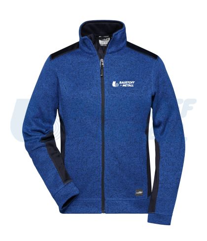 Дамски Полар Jacke James&Nicholson син royal/navy JN861 размер L с лого Baustoff+Metall