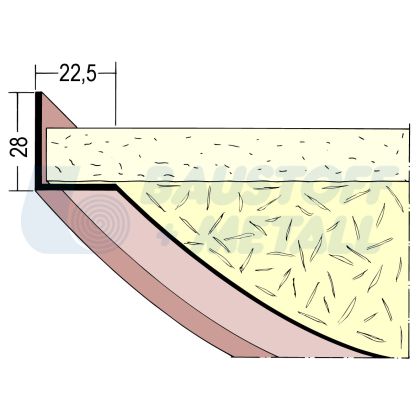 Профил растерен Протектор 03769 L дъга 28 x 22,5 мм, произведено в Германия, 1 брой 2.5 м