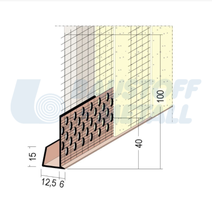 Ъгъл с мрежа PVC Протектор за 12.5 мм 37517, произведено в Германия, 1 брой 2.5 м