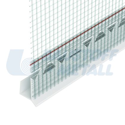 Ъгъл с мрежа PVC водооткапващ 12.5/6 мм Протектор 37155, произведено в Германия, 1 брой 2.5 м