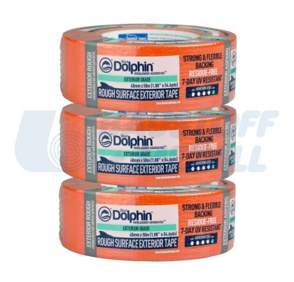 Професионално тиксо за маскиране груби повърхности BlueDolphin 48 мм, 50 м, 2+1 бр. подарък