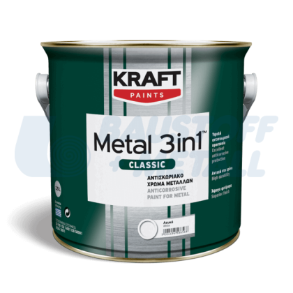 Антикорозионна боя за метали Kraft 3 в 1 Classic, черен, 0,75 л