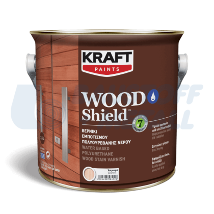 Полиуретанов инпрегниращ лак за дърво на водна основа Kraft Wood Shield,  100 безцветен, 0,75 л