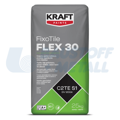 Лепило за плочки Kraft FixoTile Flex 30 C2TES1 white 25 кг
