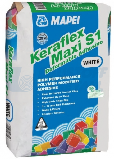 Лепило за плочки Mapei Keraflex Maxi S1 бял, торба 23 кг