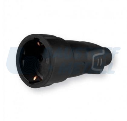 Куплунг черен гумиран 2Р+Е немски стандарт Legrand