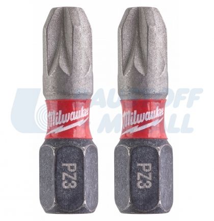 Накрайници PZ3 x 25 мм Milwaukee SHOCKWAVE™ IMPACT DUTY 2 бр