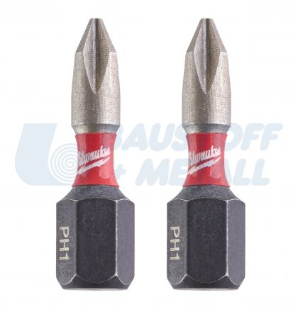 Накрайници PH1 x 25 мм Milwaukee SHOCKWAVE™ IMPACT DUTY 2 бр