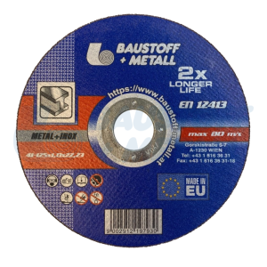 Диск за рязане метал Б+М 125x1х22мм INOX, 1 брой