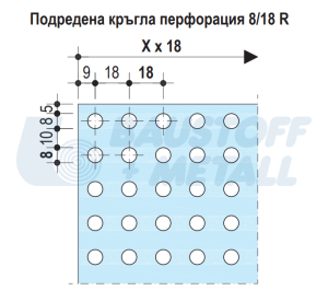 Кнауф Cleaneo Akustic кръгла перфорация 8/18 R, размери 1188/1998мм, бял воал, кант 2SK/FF, лист 2.3736 м²
