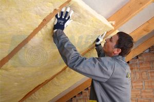 Стъклена вата Изовер Unirol Profi 80 мм 6000х1200 мм λD 0,033 ролка 7.2 м²