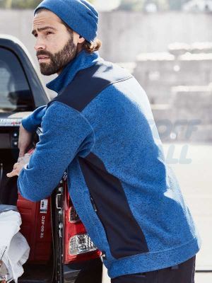 Полар Jacke James&Nicholson royal/navy JN862 син S с лого Baustoff+Metall