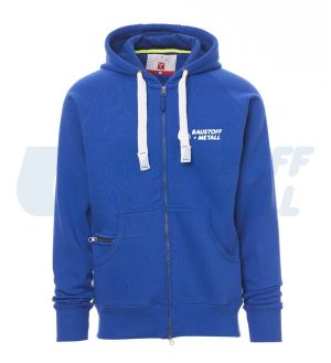 Суитчър с качулка син Dallas 2XL с лого Baustoff+Metall