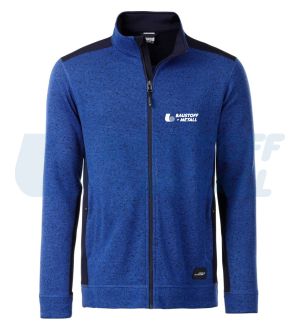 Полар Jacke James&Nicholson royal/navy JN862 син 2XL с лого Baustoff+Metall