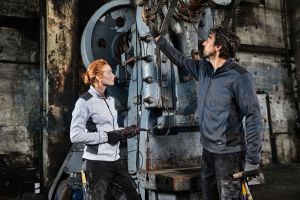 Дамски Полар Jacke James&Nicholson син royal/navy JN861 размер L с лого Baustoff+Metall