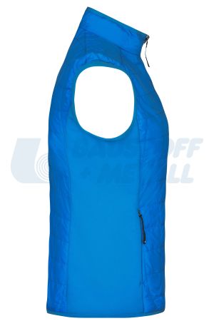 Дамски Елек-жилетка James&Nicholson цвят син cobalt/silver JN1113 размер S с лого Baustoff+Metall