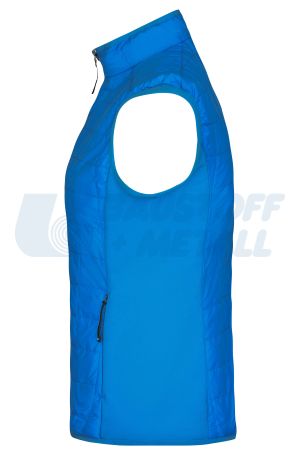 Дамски Елек-жилетка James&Nicholson цвят син cobalt/silver JN1113 размер M с лого Baustoff+Metall