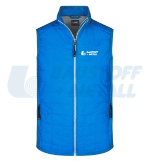 Елек-жилетка James&Nicholson цвят син cobalt/silver JN1114 размер L с лого Baustoff+Metall