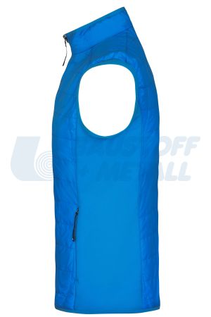 Елек-жилетка James&Nicholson цвят син cobalt/silver JN1114 размер XL с лого Baustoff+Metall