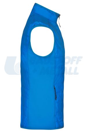 Елек-жилетка James&Nicholson цвят син cobalt/silver JN1114 размер 2XL с лого Baustoff+Metall