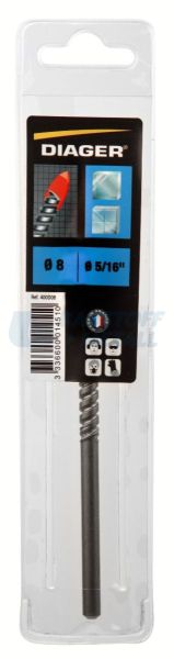 Свредло Ø8 х60х100 стъкло, керамика цилиндрична опашка Diager CERATILE