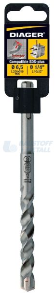 Свредло Ø6,5 х 100 х 160 за бетон 3 режещи ръба BOOSTER SDS+ Diager