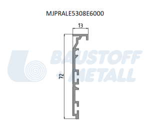 Цокълен перваз алуминиев декоративен профил JAP Е5308 3м