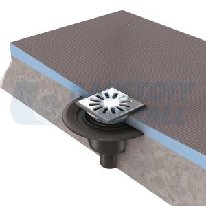 Подов сифон за баня квадратна решетка с вертикално оттичане ВЕДИ DN 50, произведено в Германия, 1 бр