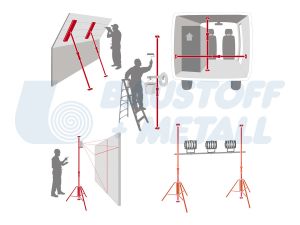 Подпора за гипскартон бързо заключване 115-290 см, мах 60 кг Loutil Parfait