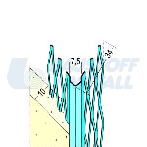 Ъгъл за гипсова мазилка Протектор 01007, произведено в Германия, 1 брой 2.6 м