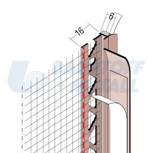 Ъгъл дограма с мрежа и перо PVC Протектор 37906, произведено в Германия, 1 брой 2.6 м