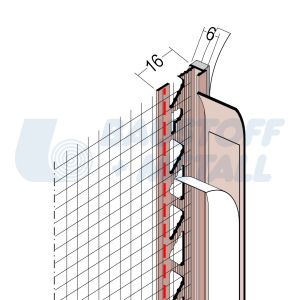 Ъгъл към дограма с мрежа PVC Протектор 37806, произведено в Германия, 1 брой 2.6 м
