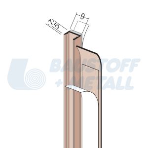 Профил PVC към дограма 9 мм Протектор 37104, дължина 2.6 м, връзка на вътрешни мазилки към дограма, произведено в Германия, 1 брой 2,6 м