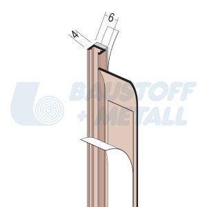Профил PVC към дограма 6 мм Протектор 37103, дължина 2.6 м, връзка на вътрешни мазилки към дограма, произведено в Германия, 1 брой 2,6 м