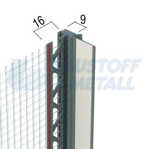 Ъгъл дограма с мрежа и перо PVC Антрацит Протектор 37929, произведено в Германия, 1 брой 2.6 м