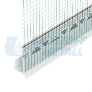 Ъгъл с мрежа PVC водооткапващ 12.5/6 мм Протектор 37155, произведено в Германия, 1 брой 2.5 м