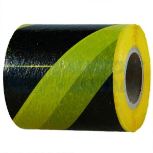  Лента предупредителна / жълто-черна / 80мм/ 100м