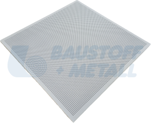 Метално пано SEPA с прав борд цвят бял RAL 9016 перфорирано 600/600 мм, 1 брой