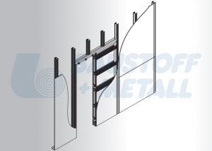 Касета за плъзгаща врата 650 х 1985 JAP Profikit Standard за стени от гипскартон UA/CW100