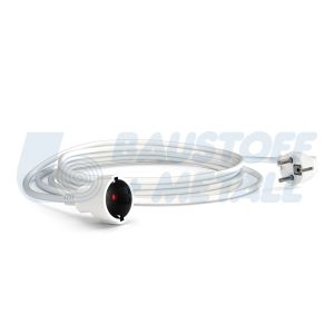 Удължител 4 метра кабел H05VV-F 3G1.5мм2 бял Commel
