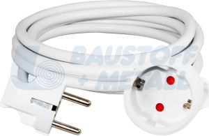 Удължител 4 метра кабел H05VV-F 3G1.5мм2 бял Commel