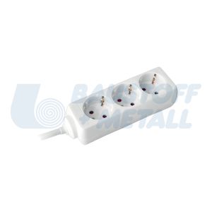 Разклонител БЯЛ 3x2P+E с кабел 5 метра / 1.5mm2 Commel