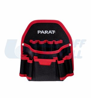 Чанта за колан PARABELT Nail Pocket с 6 джоба за инструменти и колан черна с червен кант PARAT