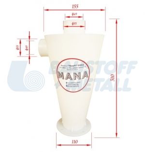 Циклон центробежен прахоуловител за прахосмукачка, 1 брой